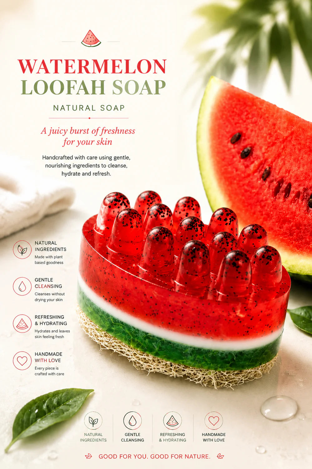 WATERMELON LOOFAH SOAP